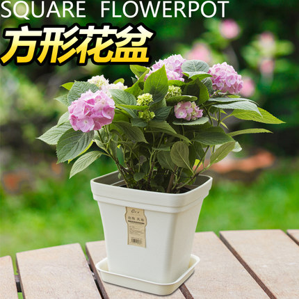 仿陶土方形树脂花盆方形客厅树脂花盆家用绿植塑料花盆厂家直销