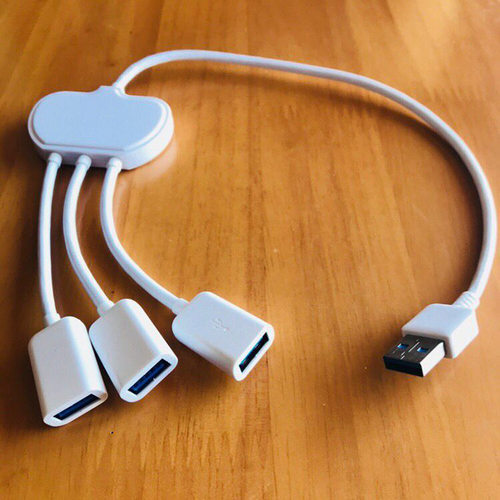 双USB2.0公对母一拖三高速延长线