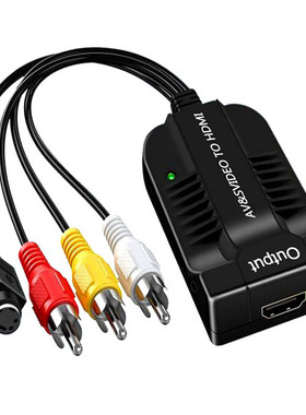 svideo s端子转hdmi转av换器高清显示器DVD连接电视机顶盒连接线