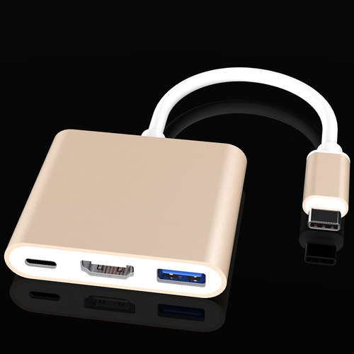 Type-C转HDMI/usb三合一拓展坞线