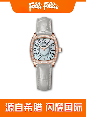 FolliFollie芙丽芙丽欧洲高端时尚女士腕表复古酒桶方形希腊手表