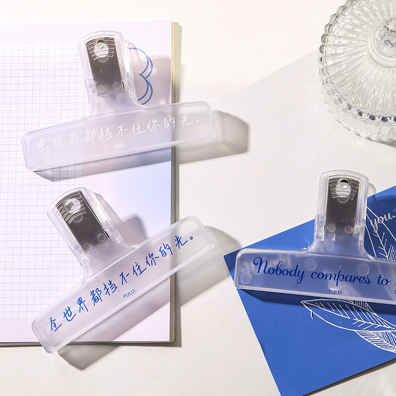 일본어 반투명 빌 홀더 편지지 사무실 책 홀더 작은 메모 홀더 보관 플라스틱 손 계정 긴 꼬리 클립 비행기 클립