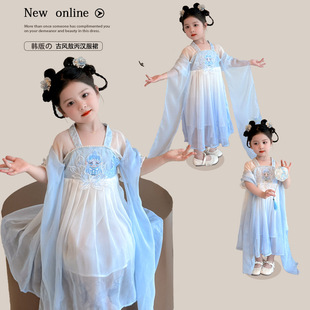 敖丙女童汉服国风连衣裙夏季2025新款儿童古装裙子小女孩襦裙超仙