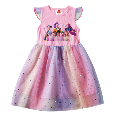 004小飞袖女童连衣裙纱裙子