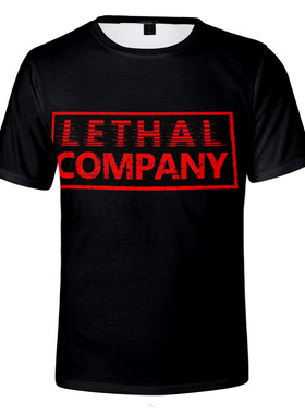 万圣节cosplay彩印Lethal Company致命公司3D短袖T恤成人儿童童装