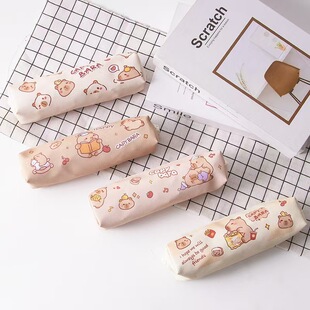 capybara卡皮巴拉可爱笔袋卡通女孩大容量笔袋创意学生收纳文具袋