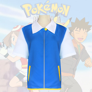 儿童动漫宠物小精灵COSPLAY服装男装小智COS手套外套神奇宝贝卫衣