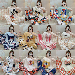 25库洛米Kuromi睡衣新款套装女士春夏秋冬睡衣卡通家居服短袖长裤