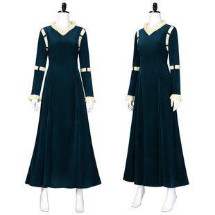 24Brave勇敢传说梅莉达公主cos全套万圣节长裙cosplay长袖连衣裙