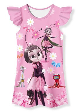 卡通动漫幻幻之交Imaginary Friends‎儿童睡裙女童飞飞袖连衣裙