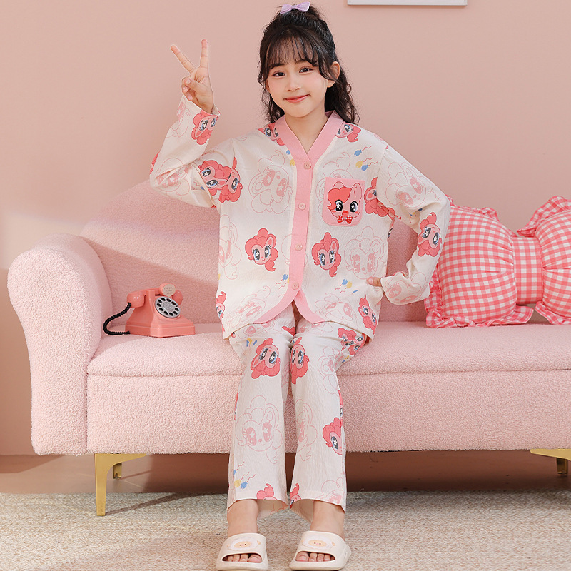004袖长裤和服外穿家居服套装