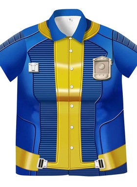 Cosplay新款 辐射4Fallout 4 Vault游戏扮演服衬衣3D数码印花衬衫