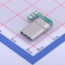 U261-2422N-4B0337 USB连接器 Type-C 公头 焊线式 拉伸C款黑镍 3