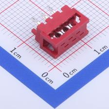 X9127HI-06A-PTRE 线对板/线对线连接器 1.27mm 1x6P 直插 大红