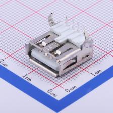 U-USBAR04P-F002 USB连接器 Type-A 母座 弯插 K脚 白胶 铜壳