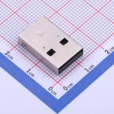 917-P81A102ES60200 USB连接器 Type-A 公头 沉板 有孔铁壳带柱黑