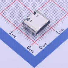TYPE-C-16M-0232MD USB连接器 Type-C 母座 卧贴 黑色板上型短脚