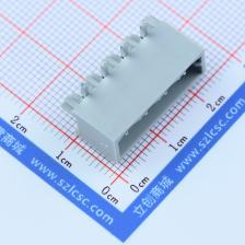 450针座连接器-弯形-04P-5.0mm灰色 插拔式接线端子 板端/插座-闭