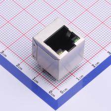 R-RJ45S08P-C000 以太网连接器(RJ45 RJ11) RJ45 直插 带LED 8P/8