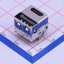 USB3.1-TPYE-C-L B 01T-1 USB连接器 Type-A Type-C 母座 直插