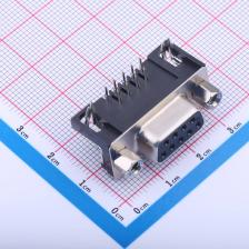 X0309FT7B3 连接器附件 双排9P母头黑胶,90度插板,叉锁铜螺丝