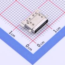 B0404-ATYF-12-001 USB连接器 TYPEC12P母座防水拉伸沉板四脚L7.6