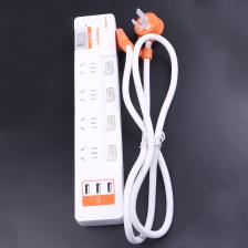 MR4G9012 排插/面板开关 USB四位总控延长线插座 3A口 白色 1.5mm