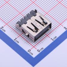 905-761A2022S10205 USB连接器 Type-A 母座 沉板 沉板四脚前贴后