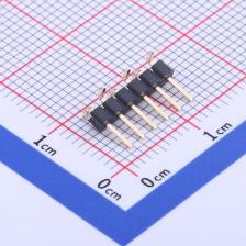 X4611WVS-06I-C40D44R2 排针 2mm 1x6P 立贴 方针 L=8.95 PA6T 镀