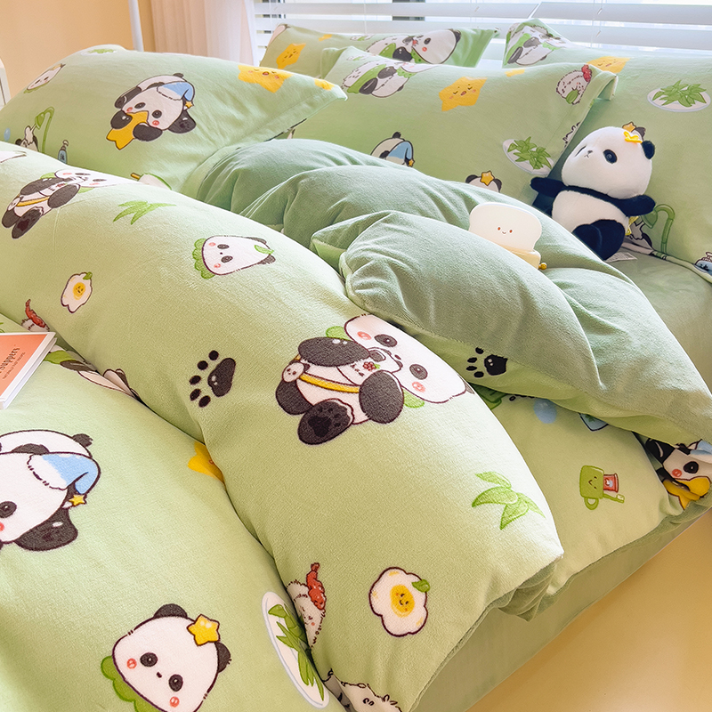牛奶绒四件套加厚保暖冬季套件