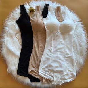 外贸强压薄款塑身衣免穿文胸无钢圈收腹束腰提臀美背塑形连体衣