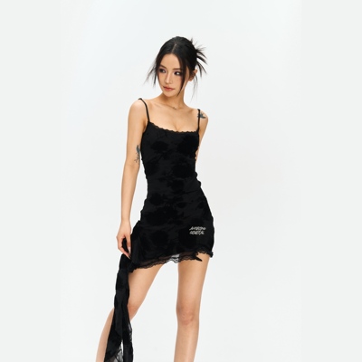 ABG辣妹玫瑰连衣裙性感
