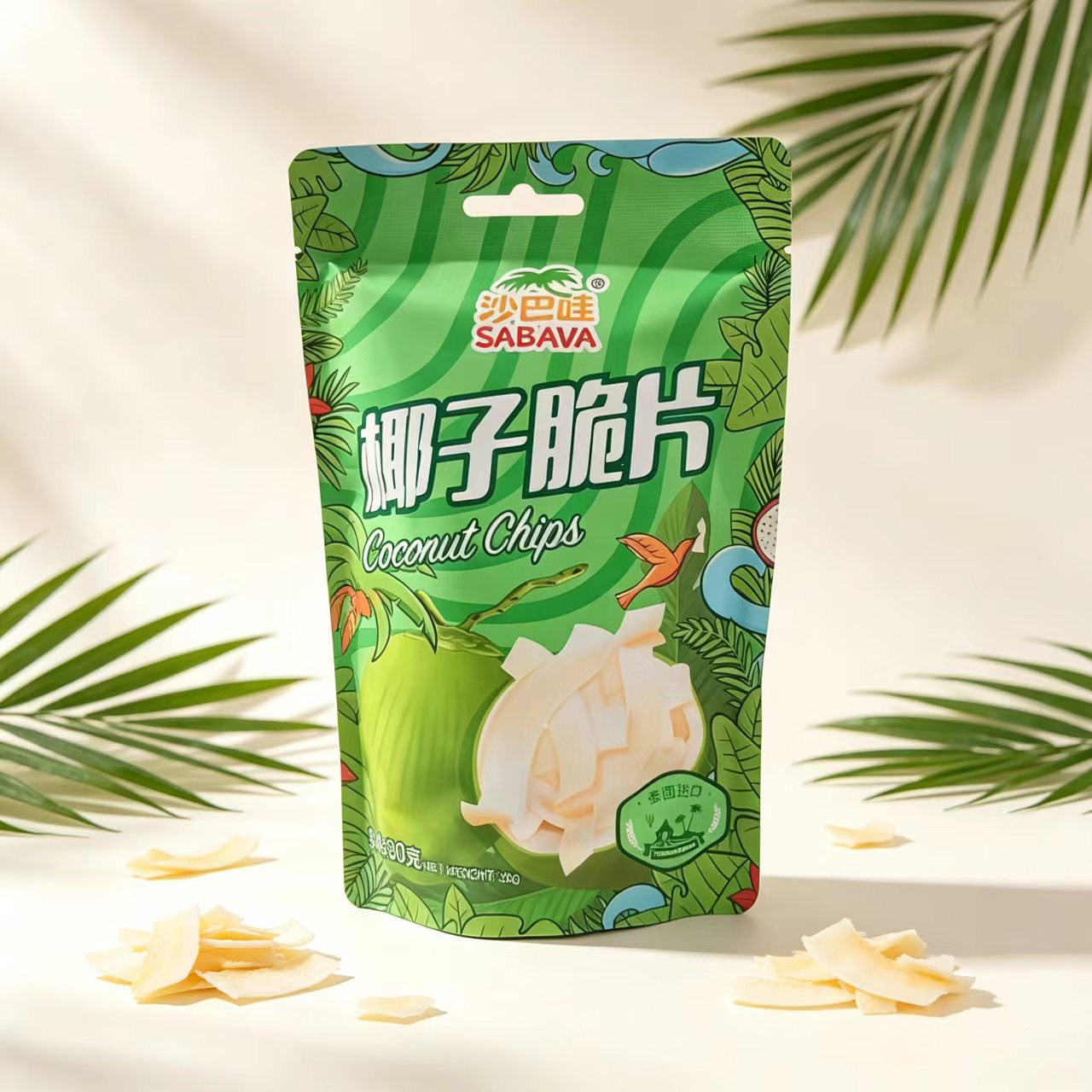 沙巴哇椰子脆片30g*5袋装泰国进口休闲零食椰子果肉片