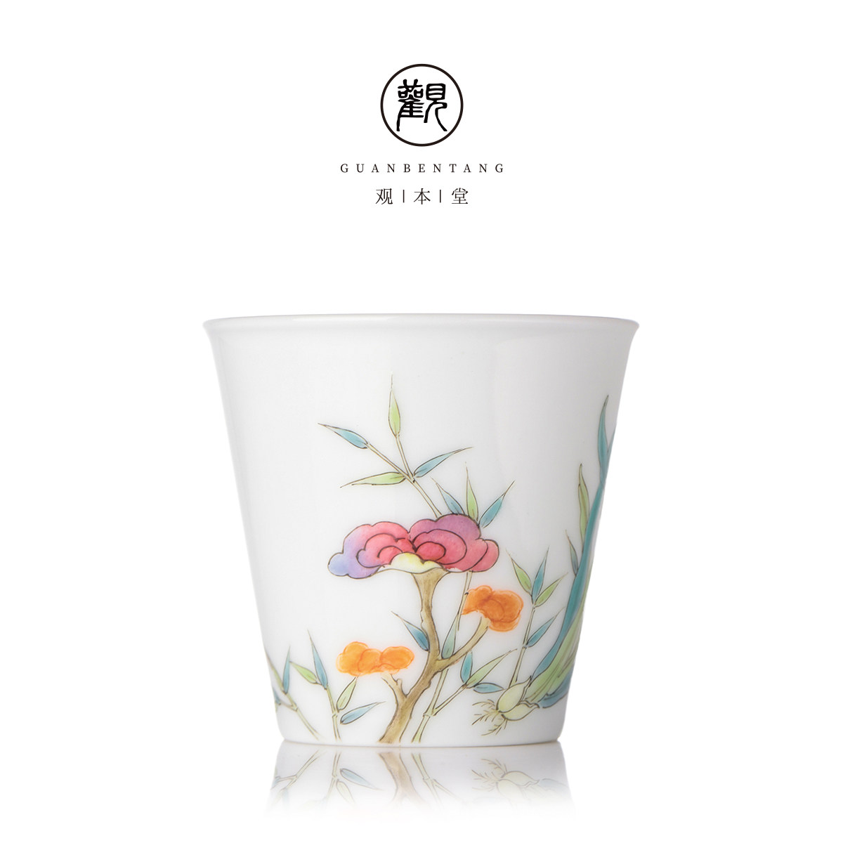 栖凤居粉彩手绘七彩灵芝小可乐功夫主人杯高端中式喝茶品茗杯茶杯,餐饮具,茶杯,淘宝优惠券,粉丝福利购,淘宝优惠卷