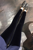秋冬韩国正品 显瘦高腰女 legging紧身小黑裤 进口丝绒打底裤 Velvet