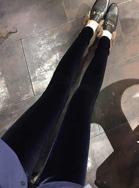 秋冬韩国正品进口丝绒打底裤Velvet legging紧身小黑裤显瘦高腰女