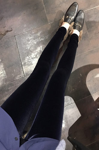 春款韩国正品进口丝绒打底裤Velvet legging紧身小黑裤显瘦高腰女
