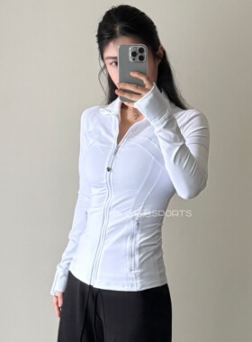 defin*瑜伽上衣运动外套女夏秋健身服立领修身显瘦收腰防晒开衫