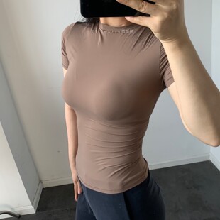 薄而不透～卡戴珊Skim* FITS平替短袖T恤女健身瑜伽上衣修身外穿