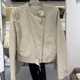 一点点9518机车服高级感立领皮衣外套女短款修身拉链PU皮夹克春秋