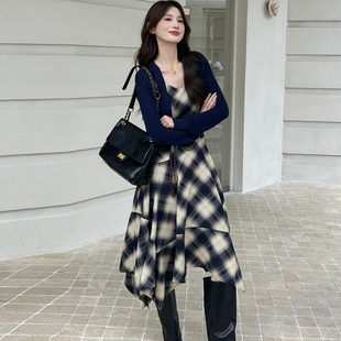 披肩 梨型身材掐腰吊牌裙子 miu系巨好看连衣裙女2025初秋新品 爆款