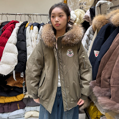 真貉子毛好看的羽绒服外套