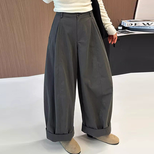 KAMAI卡麦宽松阔腿裤6703秋天新款韩系慵懒女裤冷淡系独特别裤子