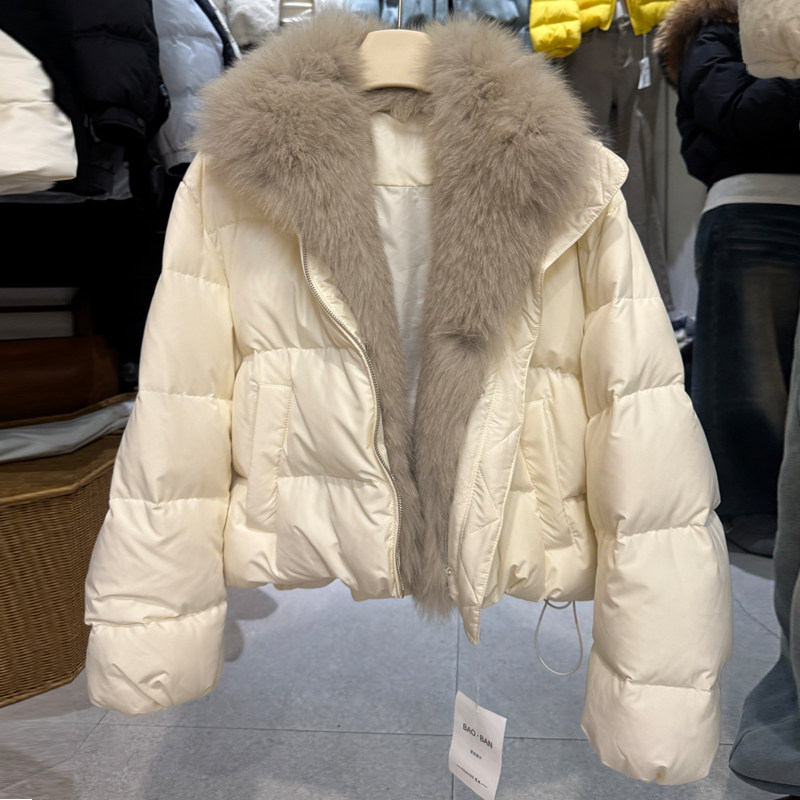 爆版白色短款羽绒服女2025保暖外套冬季加厚拉链长款袄子,女装/女士精品,羽绒服,淘宝优惠券,粉丝福利购,淘宝优惠卷