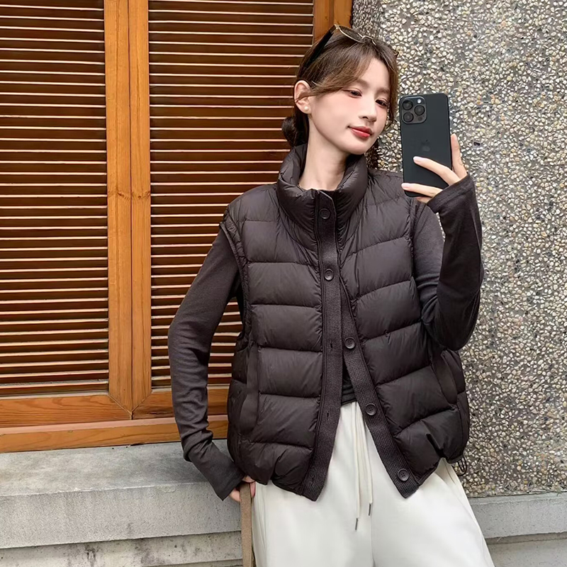 印象秋水羽绒立领马夹短外套羽绒