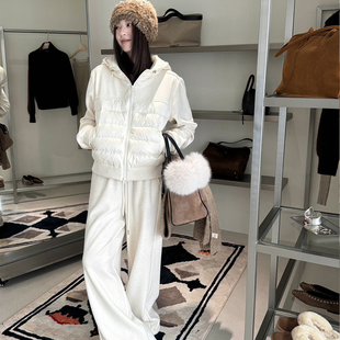 休闲慵懒风连帽羽绒服卫衣套装 子两件套喜大东66635 女显瘦阔腿裤