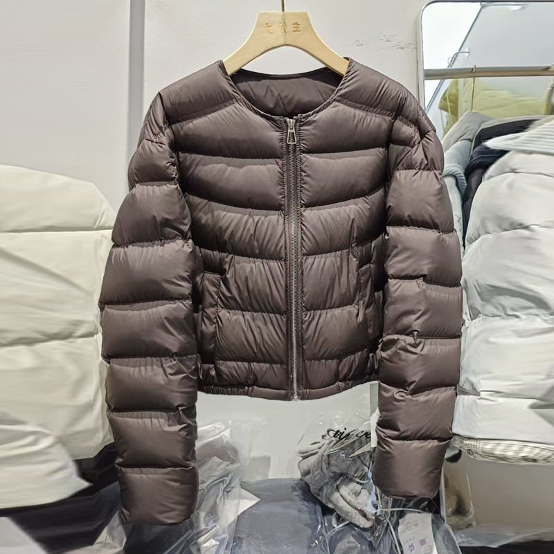 杭州四季青女装羽绒服女圆领