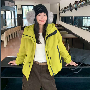 多巴胺风连帽短款90白鸭绒羽绒服女冬工装风时尚显瘦短款外套优舍