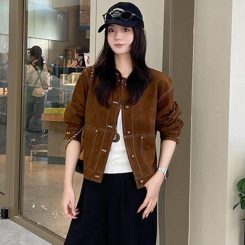 百搭休闲外套女鹿皮绒卓依缘