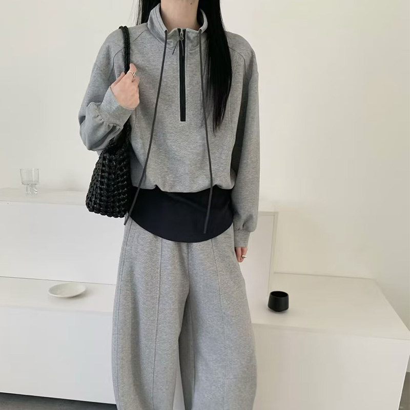 亦然运动风卫衣长裤套装女2026春季拉链上衣阔腿裤两件套运动穿搭